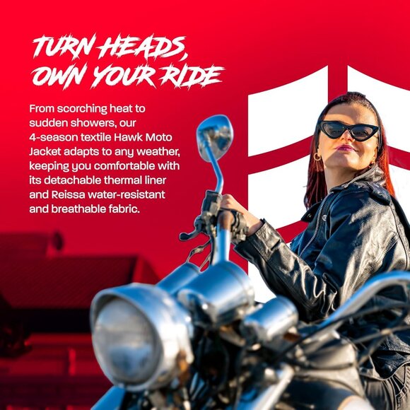 🆕 Women Black Leather Motorcycle Jacket Genuine Weather Water Resistant Riding - Picture 4 of 7